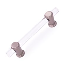 Radiance 4" Center to Center Modern Acrylic Bar Cabinet Handle Drawer Pull with Solid Brass Mounts
