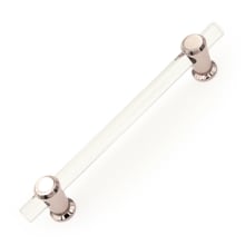 Radiance 6" Center to Center Modern Acrylic Bar Cabinet Handle Drawer Pull with Solid Brass Mounts