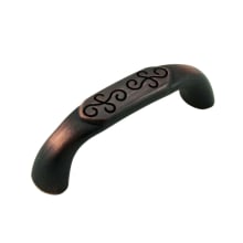 Palermo 3 Inch Center to Center Arched Elegant Farmhouse Cabinet Handle / Drawer Pull with Etched Scroll