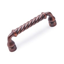 Twisted 3" Center to Center Rustic Traditional Rope Twist Solid Brass  Cabinet Handle / Drawer Pull