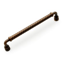 Twisted 8" Center to Center Rustic Vintage Rope Twist Solid Brass Cabinet Handle / Drawer Pull