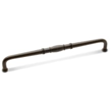 Barrel 8" Center to Center Solid Brass Traditional Single Knuckle Cabinet Handle / Drawer Pull