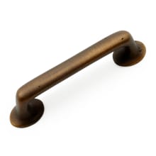 Distressed 4" Center to Center Rustic Farmhouse Industrial Solid Brass Cabinet Handle / Drawer Pull