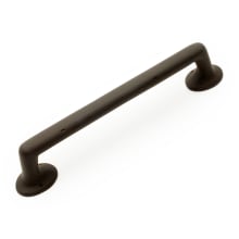 Distressed 6" Center to Center Rustic Industrial Pipe Style Solid Brass Cabinet Handle / Drawer Pull