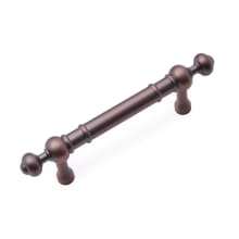 Industrial 3" Center to Center Pipe Bar Solid Brass Cabinet Handle / Drawer Pull with Finial Ends