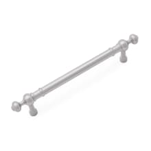 Industrial 5" Center to Center Solid Brass Pipe Bar Cabinet Pull / Handle with Decorative Ball Finial Ends