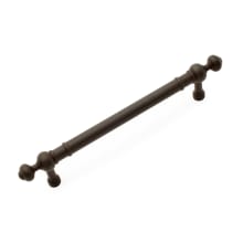 Industrial 5" Center to Center Solid Brass Pipe Bar Cabinet Pull / Handle with Decorative Ball Finial Ends