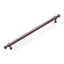 Industrial 8" Center to Center Solid Brass Pipe Bar Cabinet Pull with Decorative Ball Finial Ends