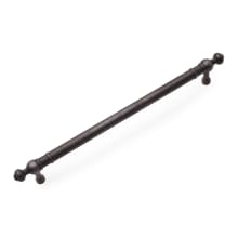 Industrial 8" Center to Center Solid Brass Pipe Bar Cabinet Pull with Decorative Ball Finial Ends