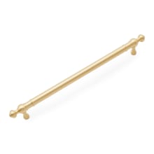 Industrial 8" Center to Center Solid Brass Pipe Bar Cabinet Pull with Decorative Ball Finial Ends