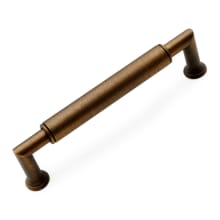 Cylinder 5" Center to Center Modern Industrial Solid Brass Cabinet Handle / Drawer Pull