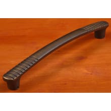 Ridged Edge 12" Center to Center Modern Industrial Solid Brass Flat Oval Bar Appliance Handle / Appliance Pull