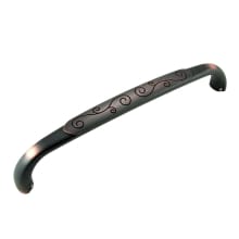 Palermo 12" Center to Center Contemporary Farmhouse Appliance Pull / Appliance Handle with Etched Scroll Design