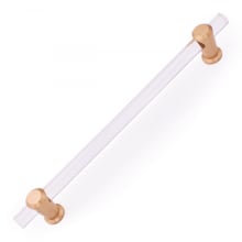 Radiance 12" Center to Center Acrylic Clear Bar Modern Appliance Handle / Appliance Pull with Solid Brass Mounts