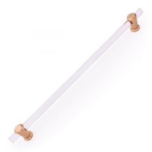 Radiance 18" Center to Center Modern Acrylic Bar Appliance Handle Appliance Pull with Solid Brass Mounts