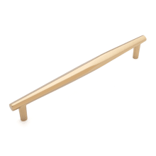Gibraltar 12" Center to Center Modern Industrial Faceted Solid Brass Appliance Handle / Appliance Pull