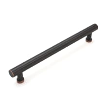 Florian 12" Center to Center Solid Brass Scalloped Ridged Bar Appliance Handle / Appliance Bar Pull