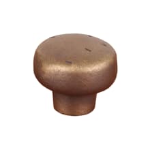 Distressed 1 3/8 Inch / 1.375" Bold Round Artisan Solid Brass Cabinet Knob / Drawer Knob