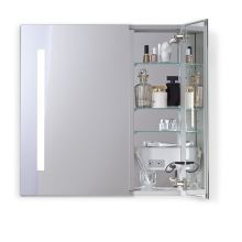 AiO 24" x 30" x 4" Single Door Medicine Cabinet with Right Hinge, Task Lighting, Interior Illumination and Audio System