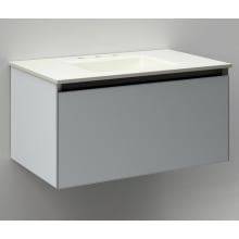 Cartesian 30" Aluminum and Glass Modular Vanity Cabinet with Plumbing Drawer
