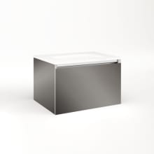 Cartesian 24" Aluminum and Glass Modular Vanity Cabinet - Less Vanity Top