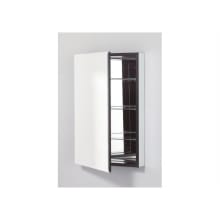 PL 19" x 30" Frameless Medicine Cabinet Left Hinged with Flat Mirror and Electrical Outlet