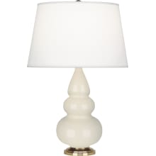 Triple Gourd 25" Vase Table Lamp with Brass Accents