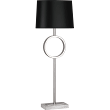 Logan 30" Novelty Table Lamp with a Carrara Marble Base and Opaque Parchment Shade