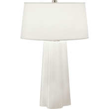 Wavy 26" Column Table Lamp with a Translucent Monte Blanc Shade