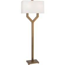 Valerie 2 Light 63" Tall Buffet Floor Lamp with White Fabric Shade