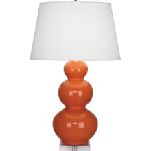 Triple Gourd 33" Vase Table Lamp with Lucite Accents