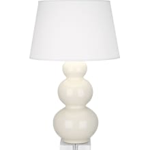 Triple Gourd 33" Vase Table Lamp with Lucite Accents