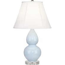Double Gourd 23" Vase Table Lamp with Lucite Accents and an Ivory Silk Shade