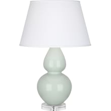 Double Gourd 31" Vase Table Lamp with Lucite Accents and a Dupioni Fabric Shade