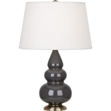 Triple Gourd 25" Vase Table Lamp with Brass Accents