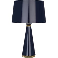 Pearl 30" Column Table Lamp with Brass Accents and an Opaque Parchment Shade