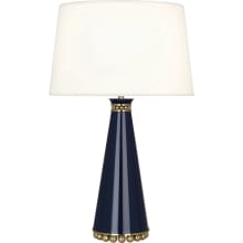 Pearl 30" Column Table Lamp with Brass Accents