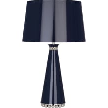 Pearl 30" Column Table Lamp with Nickel Accents and an Opaque Parchment Shade