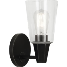 Wheatley 10" Tall Hardwired or Plug-In Bathroom Sconce with Clear Glass Shade