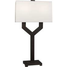 Valerie 2 Light 34" Tall Buffet Table Lamp with White Fabric Shade