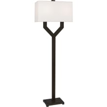Valerie 2 Light 63" Tall Buffet Floor Lamp with White Fabric Shade