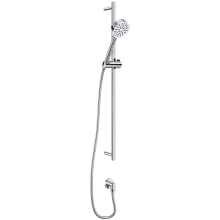 1.8 GPM Single Function Hand Shower Package - Includes Slide Bar, Hose, and Wall Supply