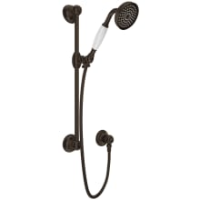 Spa Shower 1.8 GPM Single Function Hand Shower Package - Includes Slide Bar, Hose, and Wall Supply