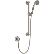 Spa Shower 1.8 GPM Single Function Hand Shower Package - Includes Slide Bar, Hose, and Wall Supply
