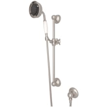 Spa Shower 1.8 GPM Multi Function Hand Shower Package - Includes Slide Bar, Hose, and Wall Supply