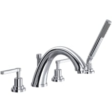 Lombardia Deck Mounted Roman Tub Filler with Built-In Diverter - Includes Hand Shower