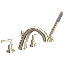 Lombardia Deck Mounted Roman Tub Filler with Built-In Diverter - Includes Hand Shower