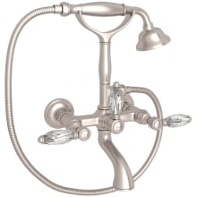 Country Bath Wall Mounted Clawfoot Tub Filler with Built-In Diverter - Includes Hand Shower