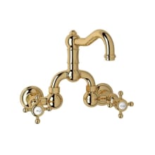 Rohl AKIT2101XCTCB Kit Country Bath San Julio Floor Mounted Exposed Tub Shower Mixer Package with Metal Insert Handshower and Crystal Cross Tuscan Brass 