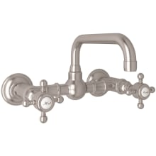 Acqui 1.2 GPM Wall Mounted Widespread Bridge Bathroom Faucet